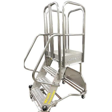 11 ft H Stainless Steel Rolling Ladder, 9 Steps MPN:WMXS09R37A3FGP3NT