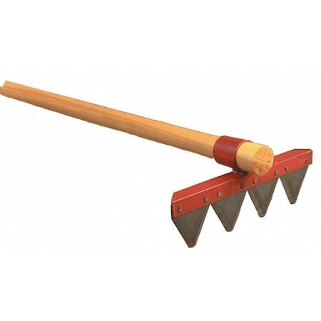 12 in Steel Fire Rake, 4 Tines, 60 in L Wood Handle MPN:LW12-60