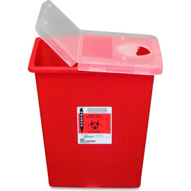 Covidien Biohazard Sharps Container with Hinged Lid 8-Gallon Capacity Red CVDSSHL100980