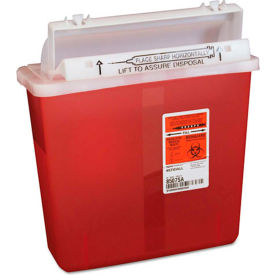 Covidien 5-Quart SharpStar™ In-Room™ Sharps Container Transparent Red K5SS1007SA