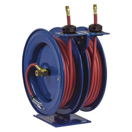 Spring Return Hose Reel, 3/8 in Hose Diameter, 25 ft Length, 300 psi Max. Pressure, Brass MPN:C-LP-335-335