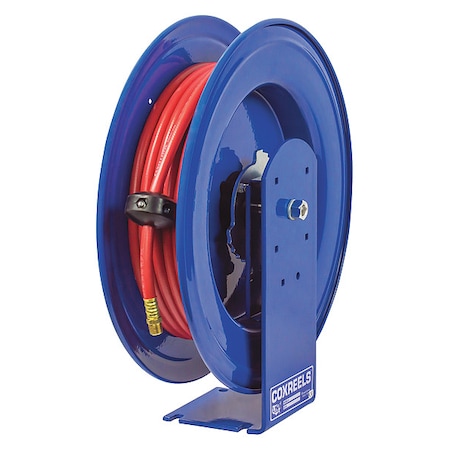 Spring Return Hose Reel, 3/8 in Hose Diameter, 50 ft Length, 300 psi Max. Pressure, Brass MPN:E-LP-350