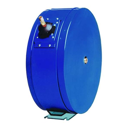 Spring Return Hose Reel, 1/4 in Hose Diameter, 50 ft Length, 300 psi Max. Pressure, Brass, Blue MPN:EN-N-150