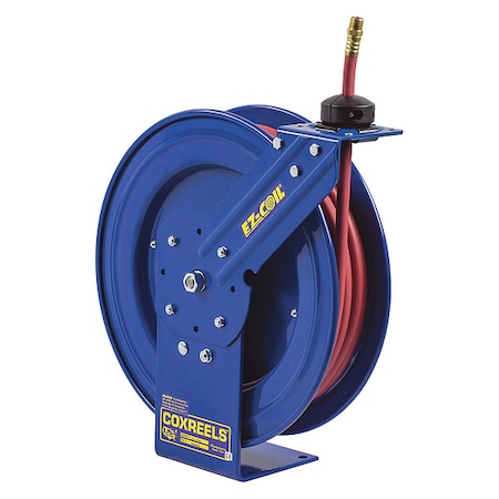 Spring Return Hose Reel, 3/8 in Hose Diameter, 30 ft Length, 300 psi Max. Pressure, Brass MPN:EZ-P-LP-330