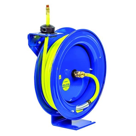 Spring Return Hose Reel, 3/8 in Hose Diameter, 50 ft Length, Brass, Blue MPN:EZ-P-LP-350-HV