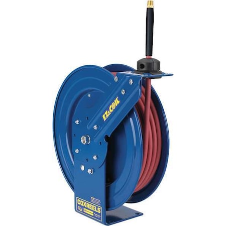 Spring Return Hose Reel, 3/8 in Hose Diameter, 50 ft Length, 300 psi Max. Pressure, Brass, Blue MPN:EZ-P-LP-350-RH-BXB