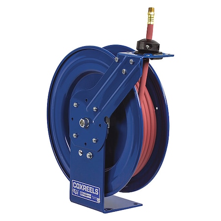 Spring Return Hose Reel, 3/8 in Hose Diameter, 30 ft Length, 300 psi Max. Pressure, Brass MPN:P-LP-330
