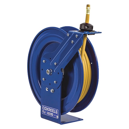 Spring Return Hose Reel, 3/8 in Hose Diameter, 50 ft Length, 300 psi Max. Pressure, Brass MPN:P-LP-350-YP