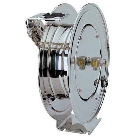 Spring Return Hose Reel, 1/2 in Hose Diameter, 25 ft Length, 300 psi Max. Pressure, Stainless Steel MPN:P-LPL-425-SS
