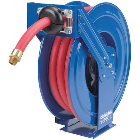 Spring Return Hose Reel, 1 in Hose Diameter, 50 ft Length, 300 psi Max. Pressure, Blue MPN:TSHF-N-650