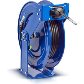 Spring Return Hose Reel 100 Ft (1/4 In I.D.) 1/4 In MNPT 5000 PSI Max Op Pressure Brass Blue THPN3100