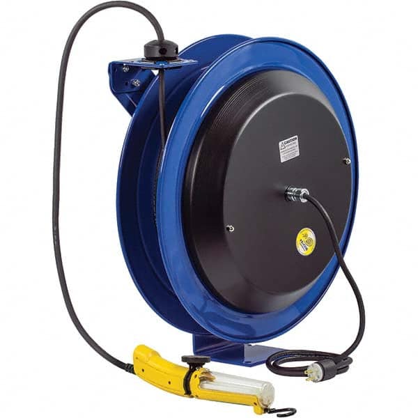 Cord & Cable Reel: 16 AWG, 100' Long, Fluorescent Angle Light with Tool Tap Plug End MPN:EZ-PC24-0016-D