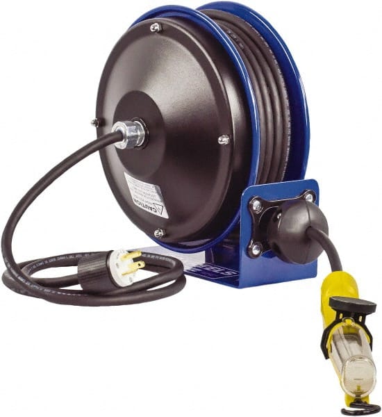 Cord & Cable Reel: 16 AWG, 30' Long, Fluorescent Angle Light with Tool Tap Plug End MPN:PC10-3016-D