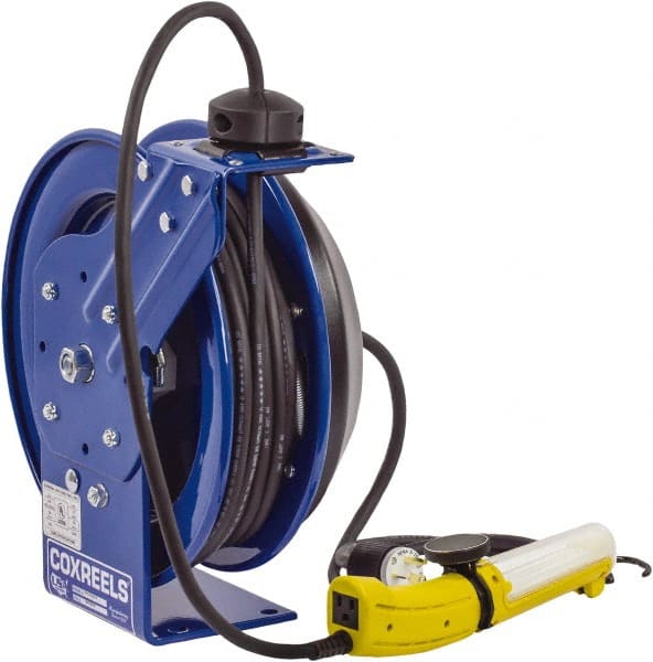 Cord & Cable Reel: 16 AWG, 35' Long, Fluorescent Angle Light with Tool Tap Plug End MPN:PC13-3516-D