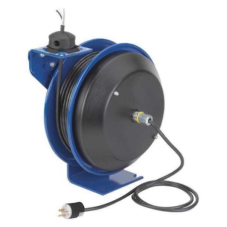 Cord Reel, Spring Retracted, 12 AWG, Blue Reel Color, 50 ft Length, 1 Outlets MPN:EZ-PC13-5012-X