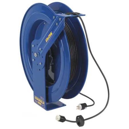 Cord Reel, Spring Retracted, NEMA 5-20R, 12 AWG, Blue Reel Color, 100 ft Length, 1 Outlets MPN:EZ-PC24-0012-A