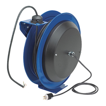 Cord Reel, Spring Retracted, 12 AWG, Blue Reel Color, 75 ft Length, 1 Outlets MPN:PC19-7512-X