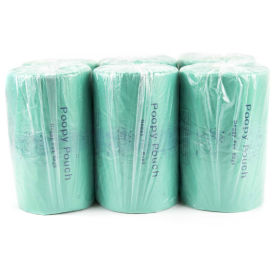 Poopy Pouch Pet Waste Bags Lemon Scented w/ Tie-Handle 6 Rolls of 400 Bags/Roll SD-6-400