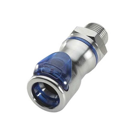 Quick Connection Coupling, Brass, 3/8 in MPN:LQ6D10006BLU