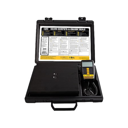 Charging/Recovery Scale, Electronic, 220 lb Max Capacity, Includes Batteries and Case MPN:CC220