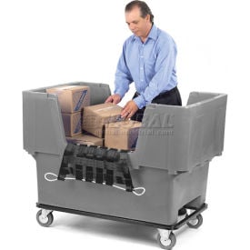Dandux Gray Easy Access 18 Bushel Plastic Mail & Box Truck 51166718A-5S with Cargo Net 51166718A-5S + 51A1607-W-00