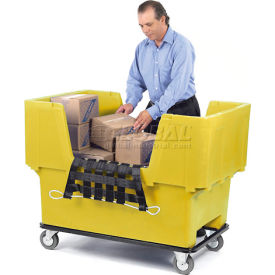 Dandux Yellow Easy Access 18 Bushel Plastic Mail & Box Truck 51166718Y-5S with Cargo Net 51166718Y-5S + 51A1607-W-00