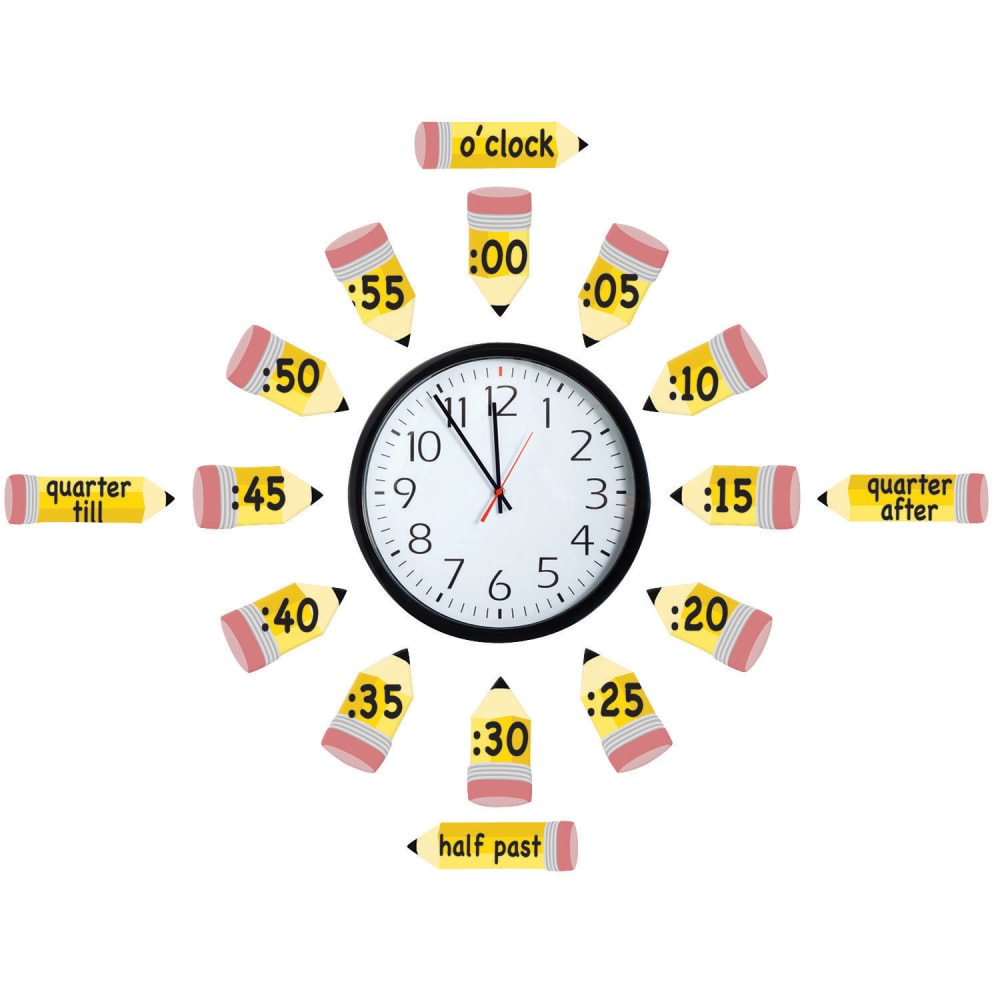 Eureka Telling Time Bulletin Board Set, Multicolor, Kindergarten - Grade 12 MPN:EU-847423