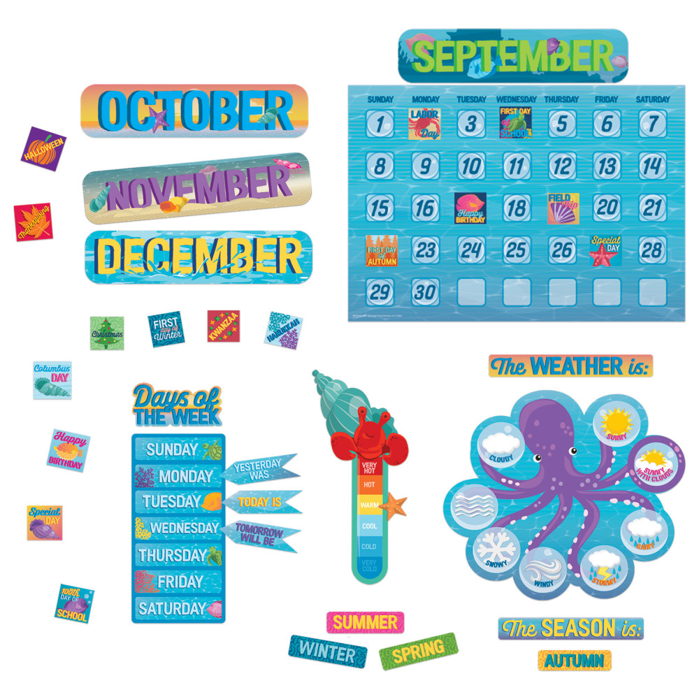 Eureka Seas The Day Calendar Bulletin Board Set, Multicolor MPN:EU-847845