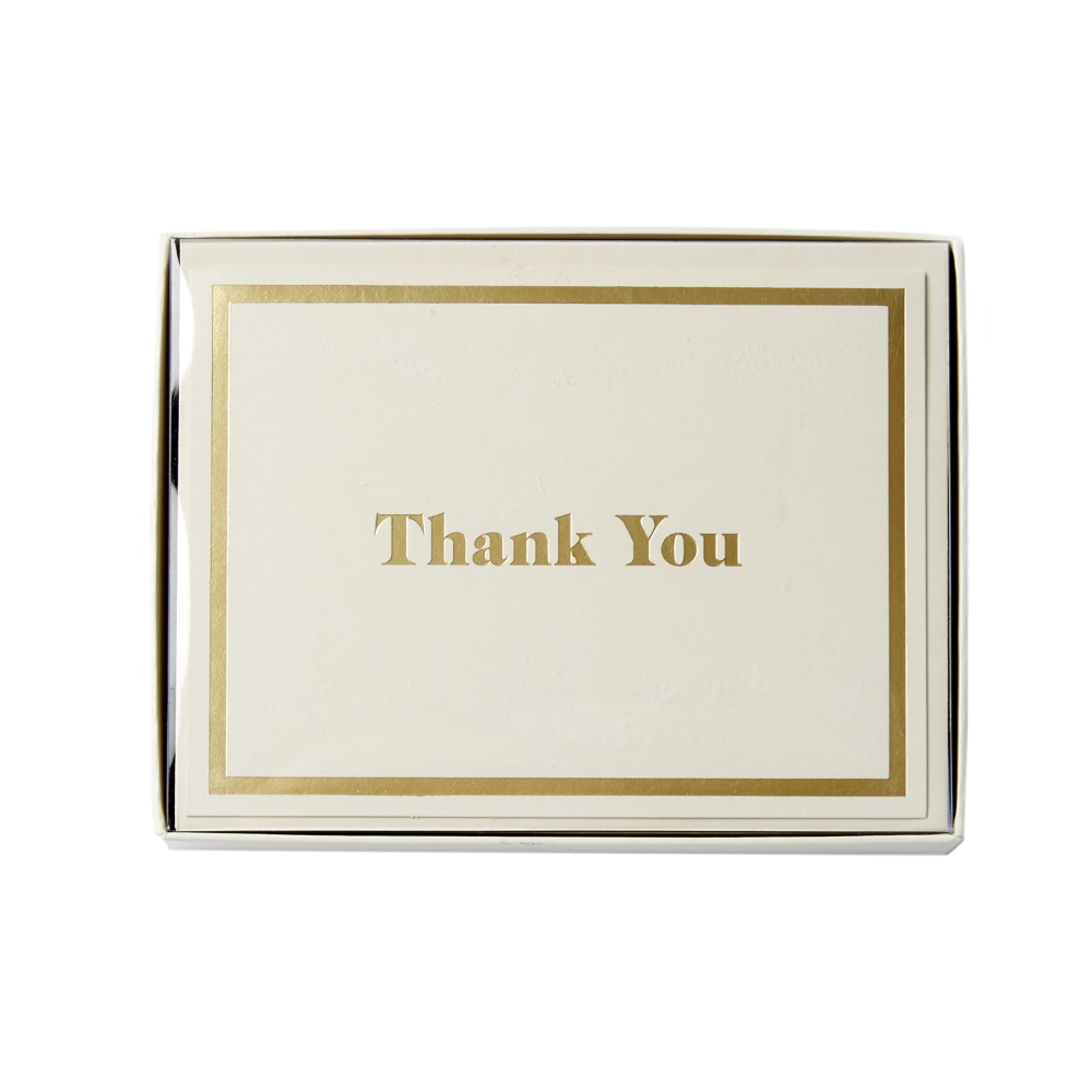 Sincerely A Collection by C.R. Gibson Top-Fold Thank You Notes, 3 3/4in x 5in, Ivory, Pack Of 10 MPN:CT6-19600