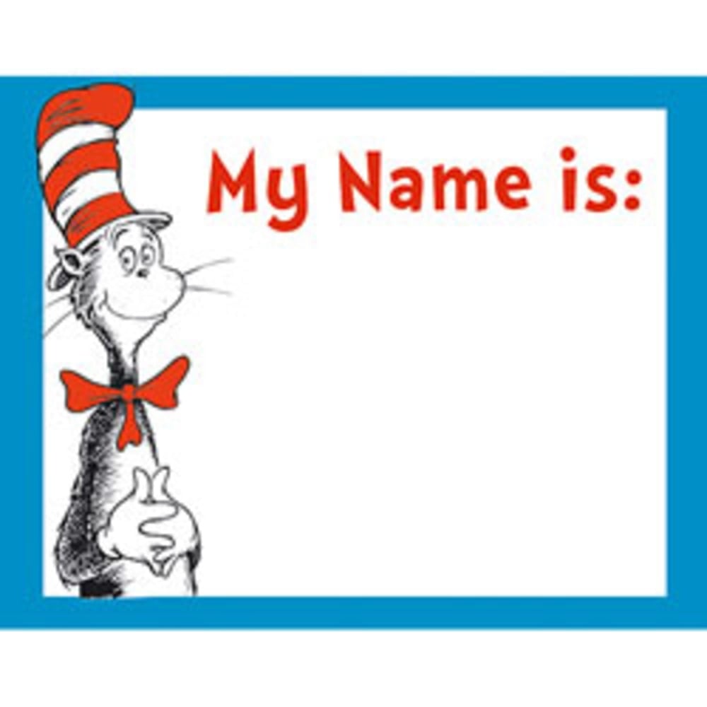 Eureka Cat In The Hat Name Tags, Pack Of 40 (Min Order Qty 36) MPN:659750-AOOQ
