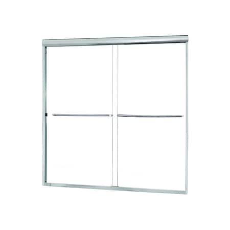 Sliding Shower Door, 54x55in, Frameless MPN:CVST5455-CL-SV