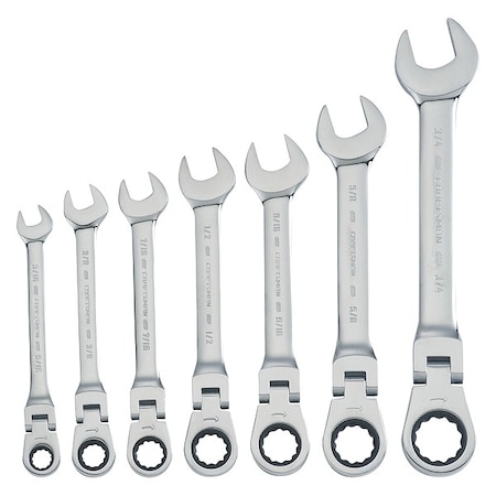 Flexible Head Combination Wrench Set, Polished Chrome MPN:CMMT87010