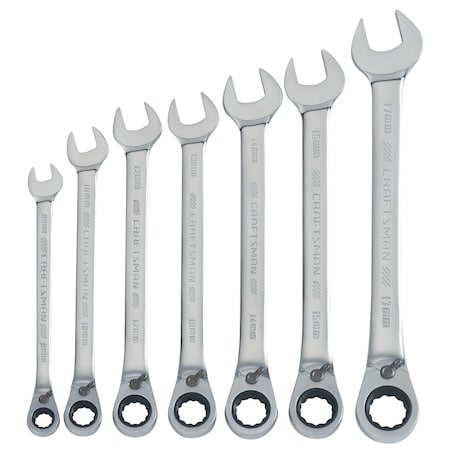 Standard Wrenches, 7-pc Metric Reversible Ratchet, Polished Chrome MPN:CMMT87023