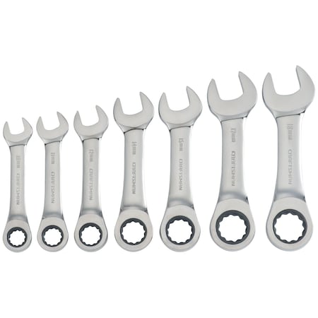 Wrenches, 7-pc Metric Stubby Ratcheting MPN:CMMT87025