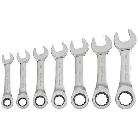 Wrenches, 7-pc SAE Stubby Ratcheting Wre MPN:CMMT87026