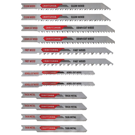 U-Shank Jig Saw Blade Kit, 12 pieces MPN:CMAJ2SET12