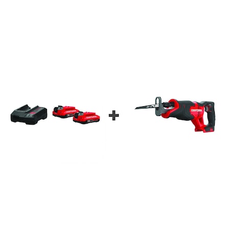 Battery Starter Kit, Bonus Recip Saw, 20V MPN:CMCB202-2CK, CMCS300B