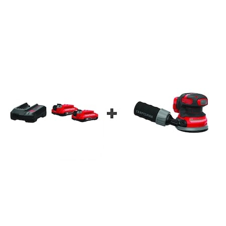 Battery Starter Kit, Bonus Sander, 20V MPN:CMCB202-2CK, CMCW220B