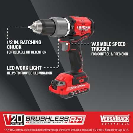 V20 BRUSHLESS RP Cordless 1/2 in. Hammer MPN:CMCD732D2
