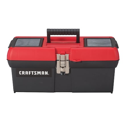 Tool Box, Plastic, Black/Red, 16 in W x 8-1/4 in D x 7 in H MPN:CMST16901