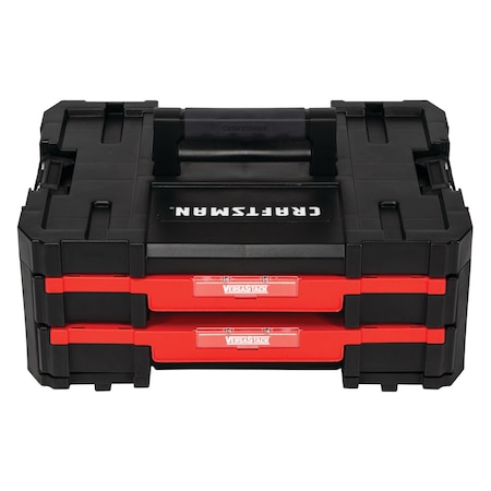 VERSASTACK Double Shallow Drawers, Black/Red, Plastic MPN:CMST17804