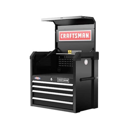 S2000 Tool Chest W/ Light & Divider, 4 Drawer, Black, 26 in W x 16 in D x 24-1/2 in H MPN:CMST32642BK