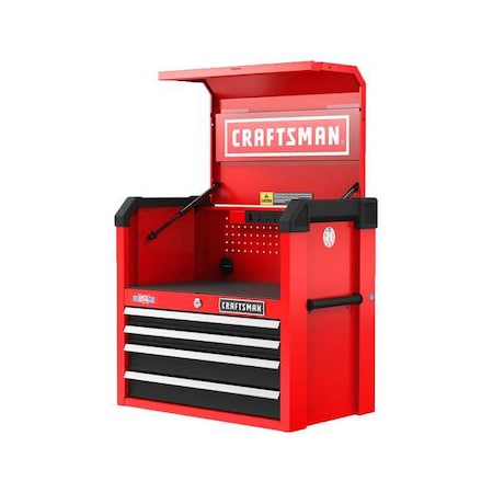 S2000 Tool Chest W/ Light & Divider, 4 Drawer, Red, 26 in W x 16 in D x 24-1/2 in H MPN:CMST32642RB