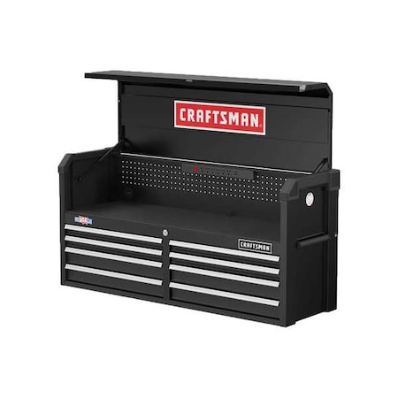 S2000 Tool Chest W/ Light & Divider, 8 Drawer, Black, 54 in W x 19 in D x 27-1/2 in H MPN:CMST35282BK