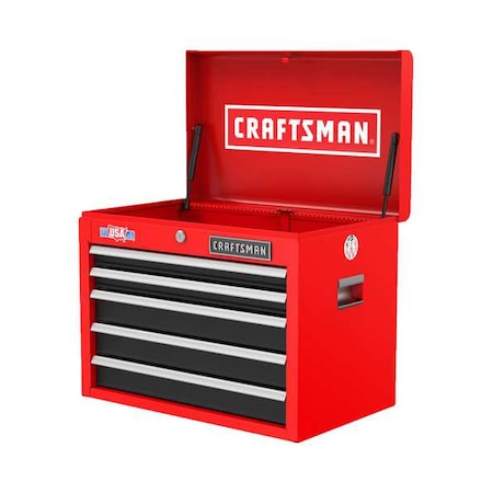 S2000 Tool Chest, 5 Drawer, Black/Red, Metal, 26 in W x 16 in D x 19-3/4 in H MPN:CMST98263RB