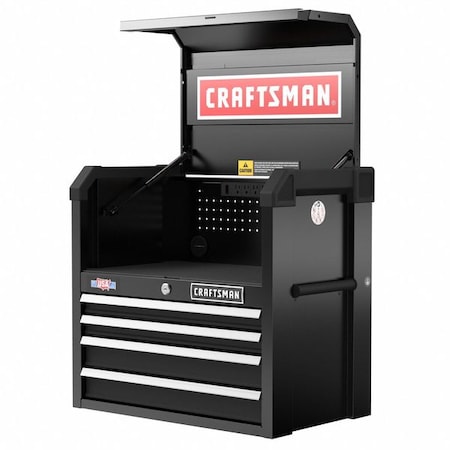 S2000 Open Tool Chest, 4 Drawer, Black, Steel, 26 in W x 16 in D x 24-1/2 in H MPN:CMST98267BK