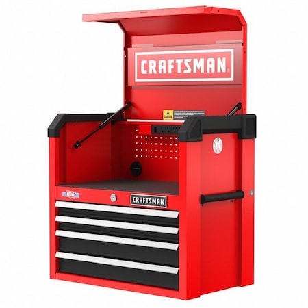 S2000 Open Tool Chest, 4 Drawer, Red, Steel, 26 in W x 16 in D x 24-1/2 in H MPN:CMST98267RB