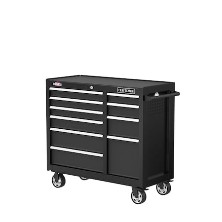 S2000 Rolling Tool Cabinet, 10 Drawer, Black, Steel, 41 in W x 18 in D x 37-1/2 in H MPN:CMST98270BK