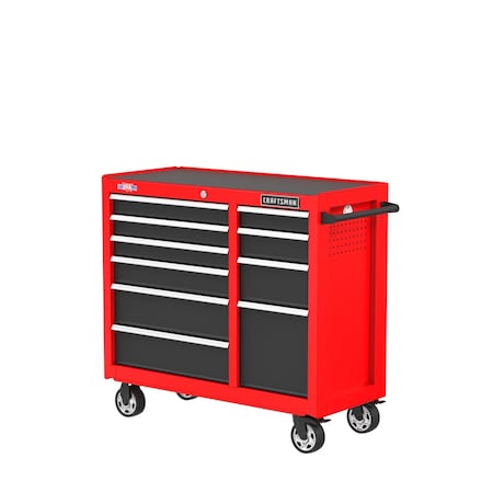 S2000 Rolling Tool Cabinet, 10 Drawer, Red, Steel, 41 in W x 18 in D x 37-1/2 in H MPN:CMST98270RB