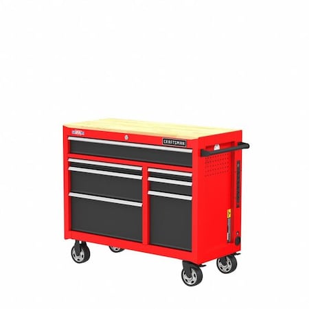 S2000 Workstation, 7 Drawer, Black/Red, Steel, Wood, 41 in W x 18 in D x 34 in H MPN:CMST98271RB